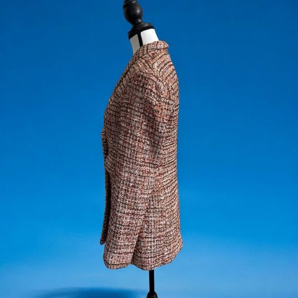 SHEIN Women's Lined Tweed Blazer with Faux Pockets Size M/6 - Picture 3 of 7